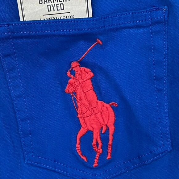 Polo Ralph Lauren Sz 27 Tompkins High-Rise Skinny Ankle Royal Blue Pony - Picture 10 of 11